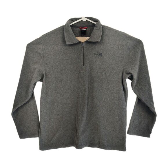 The North Face men's pullover sweater, 1/4 zip, size L, long sleeves, gray - Picture 1 of 9